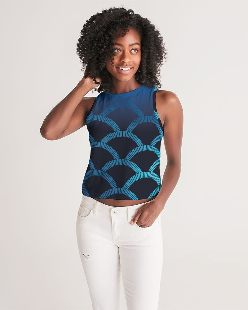 Blue Blues Women's Cropped Tank-cloth-Digital Rawness