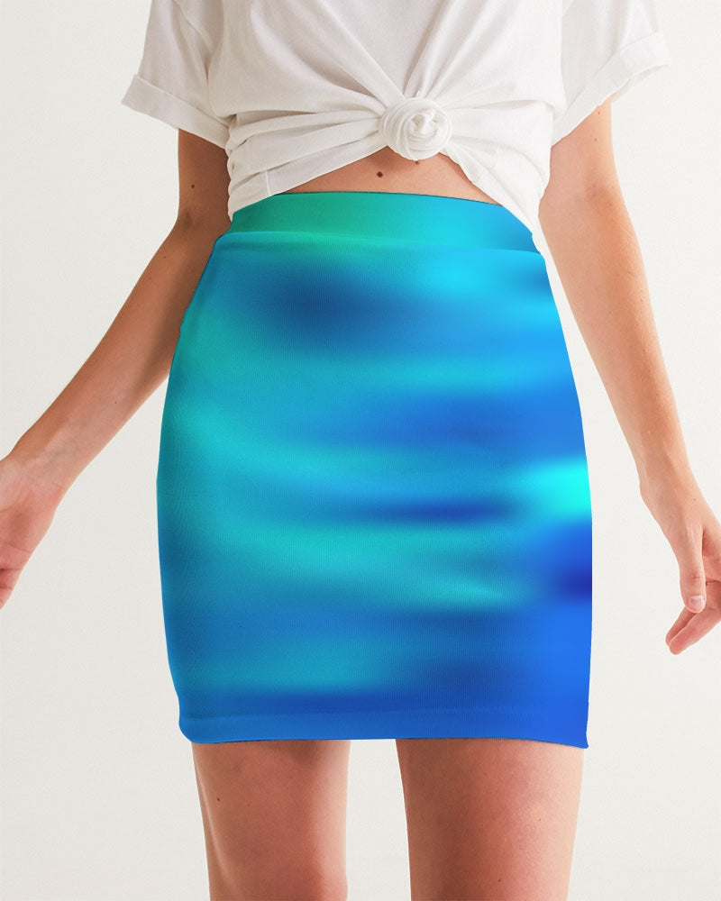 Ocean Shore Blues Women's Mini Skirt-cloth-Digital Rawness