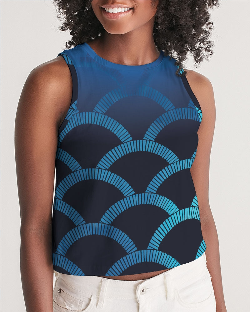 Blue Blues Women's Cropped Tank-cloth-Digital Rawness