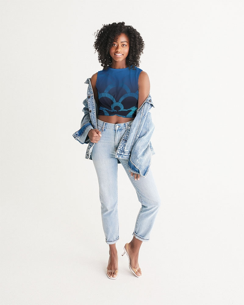 Blue Blues Women's Twist-Front Tank-cloth-Digital Rawness