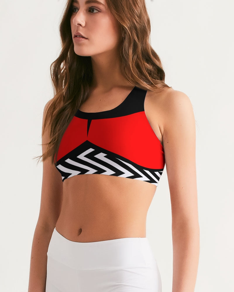 Zig Zagging Women's Seamless Sports Bra-cloth-Digital Rawness