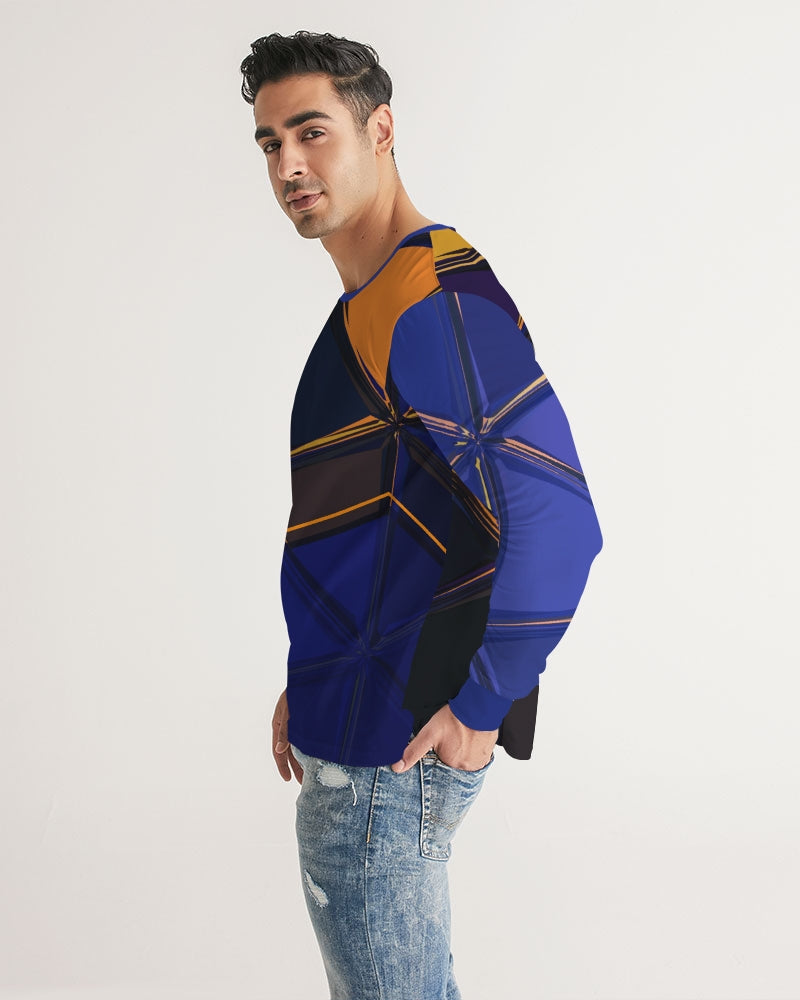 Blue Rush Men's Long Sleeve Shirt-cloth-Digital Rawness
