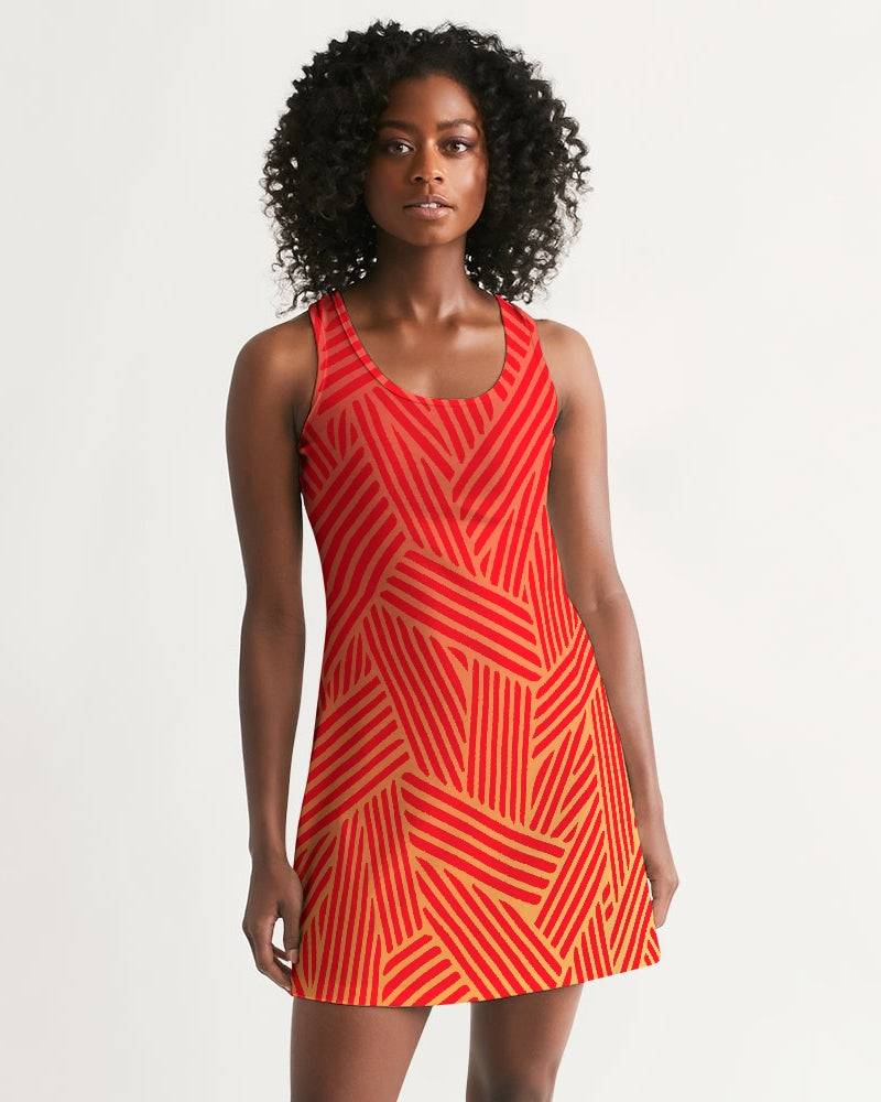 Red Pow Women's Racerback Dress-cloth-Digital Rawness
