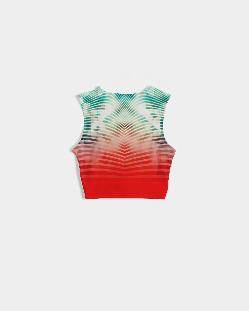 Blue and Red Tie-Dye Swirl Women's Twist-Front Tank-cloth-Digital Rawness