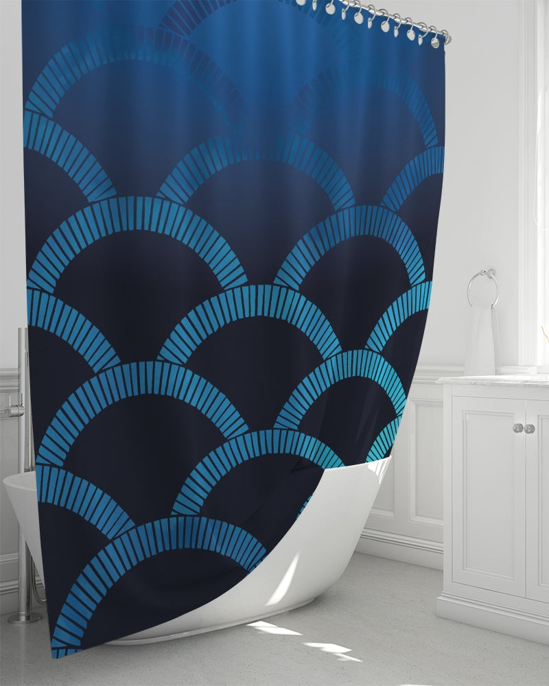 Blue Blues Shower Curtain 72"x72"-home goods-Digital Rawness
