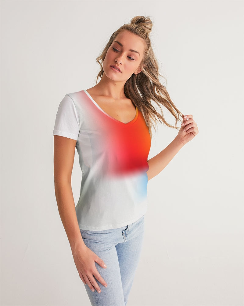 Just A Little Women's V Neck Shirt-cloth-Digital Rawness