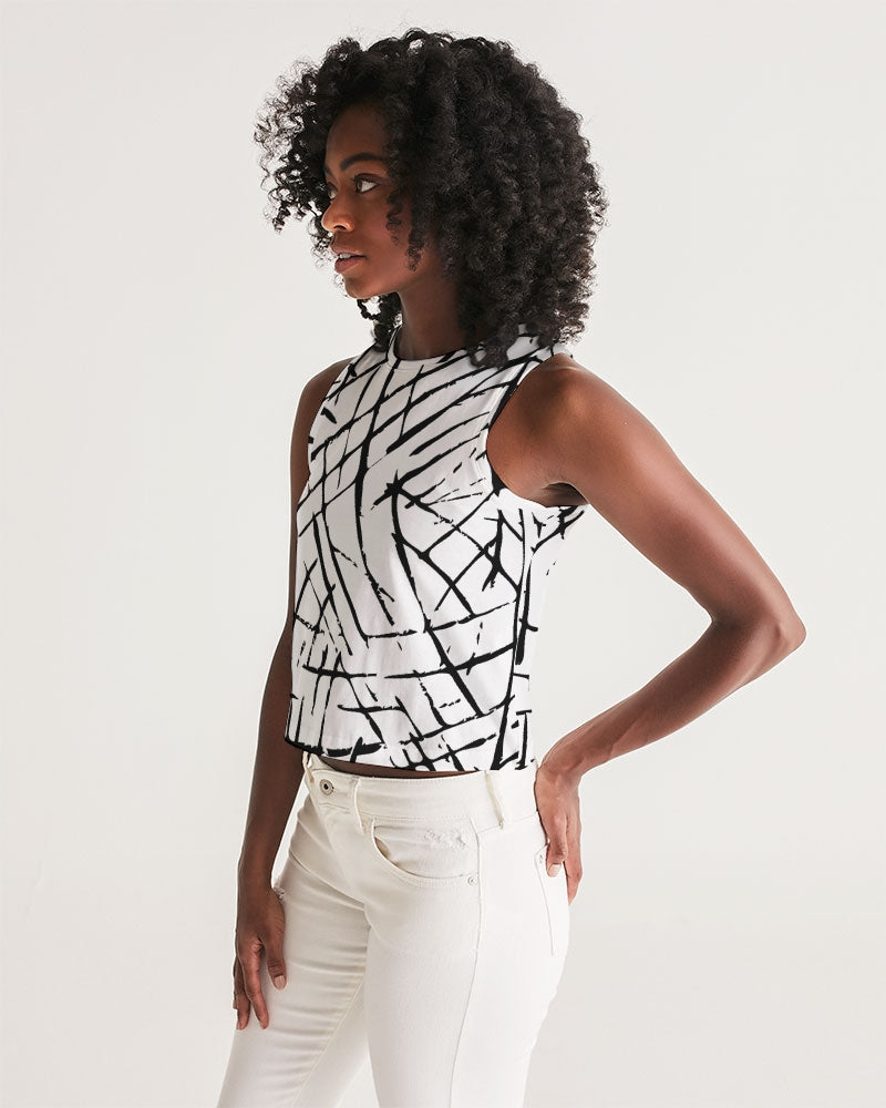 Lines and Pops Women's Cropped Tank-cloth-Digital Rawness
