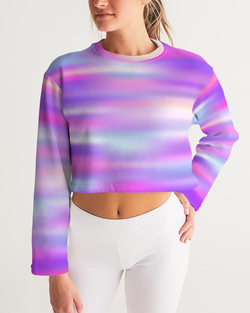 Purple Women's Cropped Sweatshirt-cloth-Digital Rawness