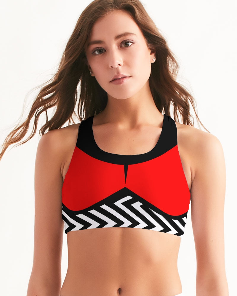 Zig Zagging Women's Seamless Sports Bra-cloth-Digital Rawness