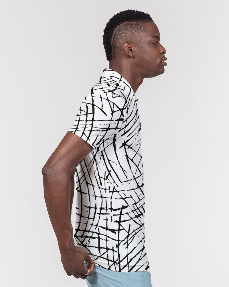 Lines and Pops Men's Slim Fit Polo-cloth-Digital Rawness