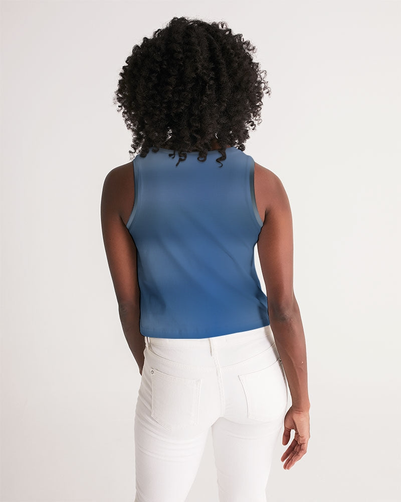 Blue Women's Cropped Tank-Digital Rawness