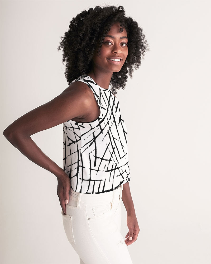 Lines and Pops Women's Cropped Tank-cloth-Digital Rawness