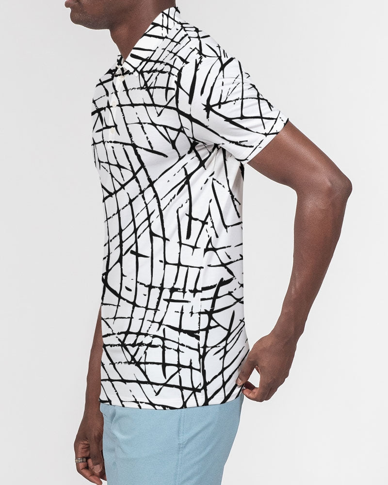 Lines and Pops Men's Slim Fit Polo-cloth-Digital Rawness