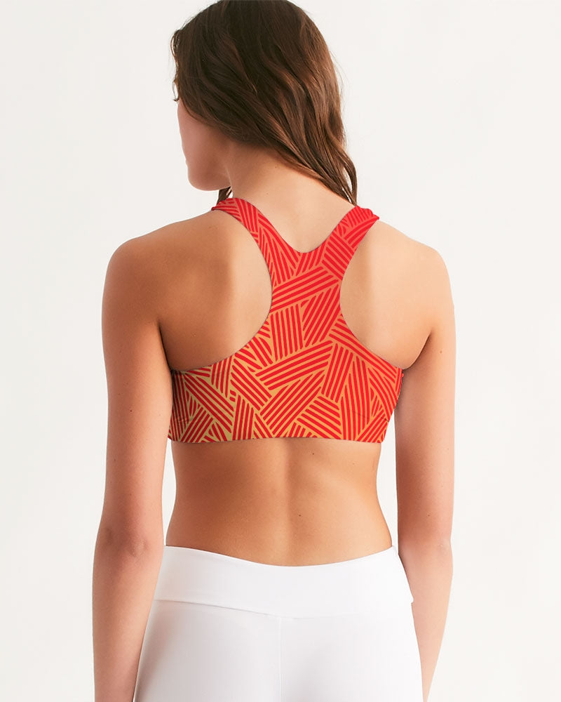 Red Pow Women's Seamless Sports Bra-cloth-Digital Rawness