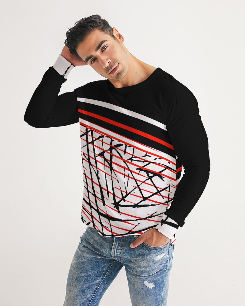 Striped Out Men's Long Sleeve Shirt-cloth-Digital Rawness