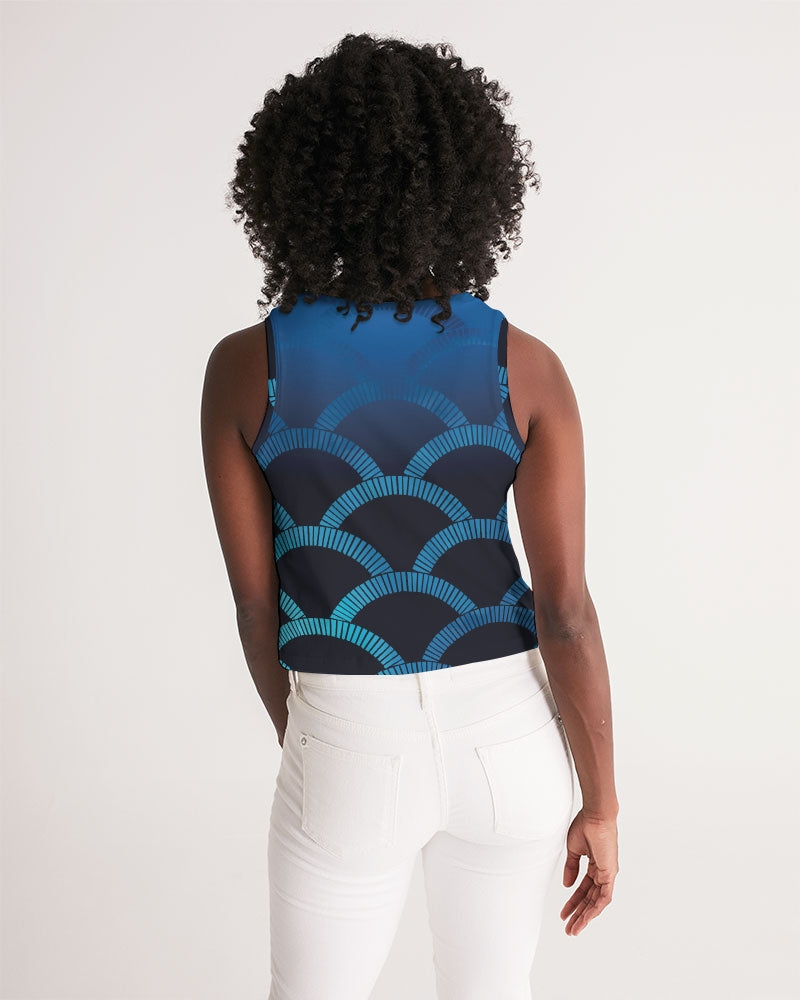 Blue Blues Women's Cropped Tank-cloth-Digital Rawness