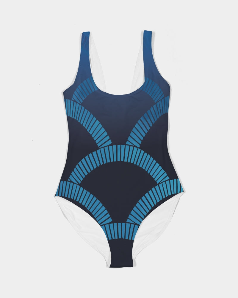 Blue Blues Women's One-Piece Swimsuit-cloth-Digital Rawness