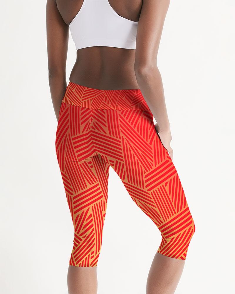 Red Pow Women's Mid-Rise Capri Leggings-cloth-Digital Rawness