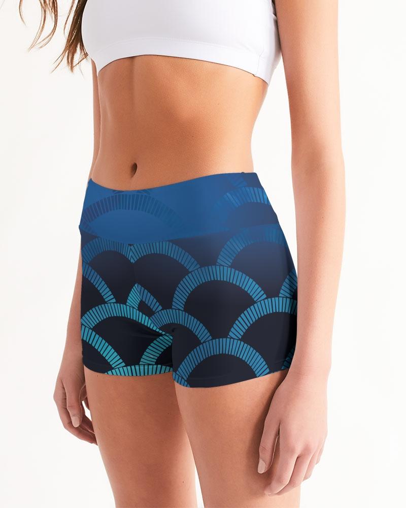 Blue Blues Women's Yoga Shorts Leggings-cloth-Digital Rawness