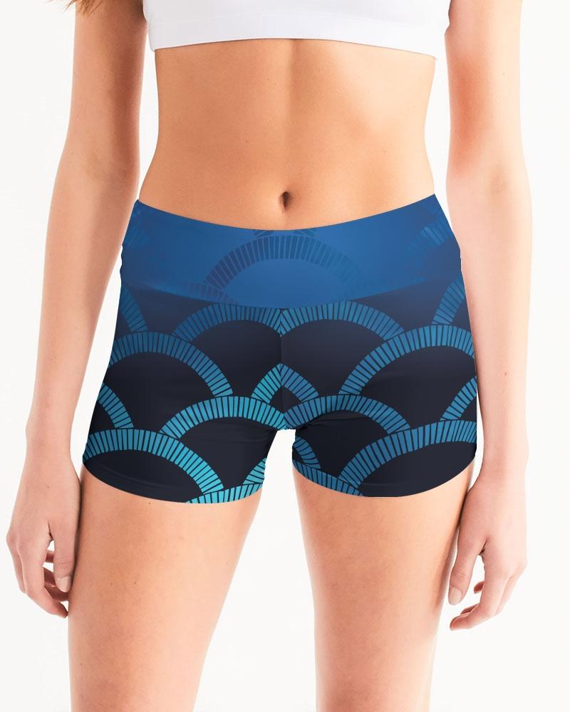 Blue Blues Women's Yoga Shorts Leggings-cloth-Digital Rawness