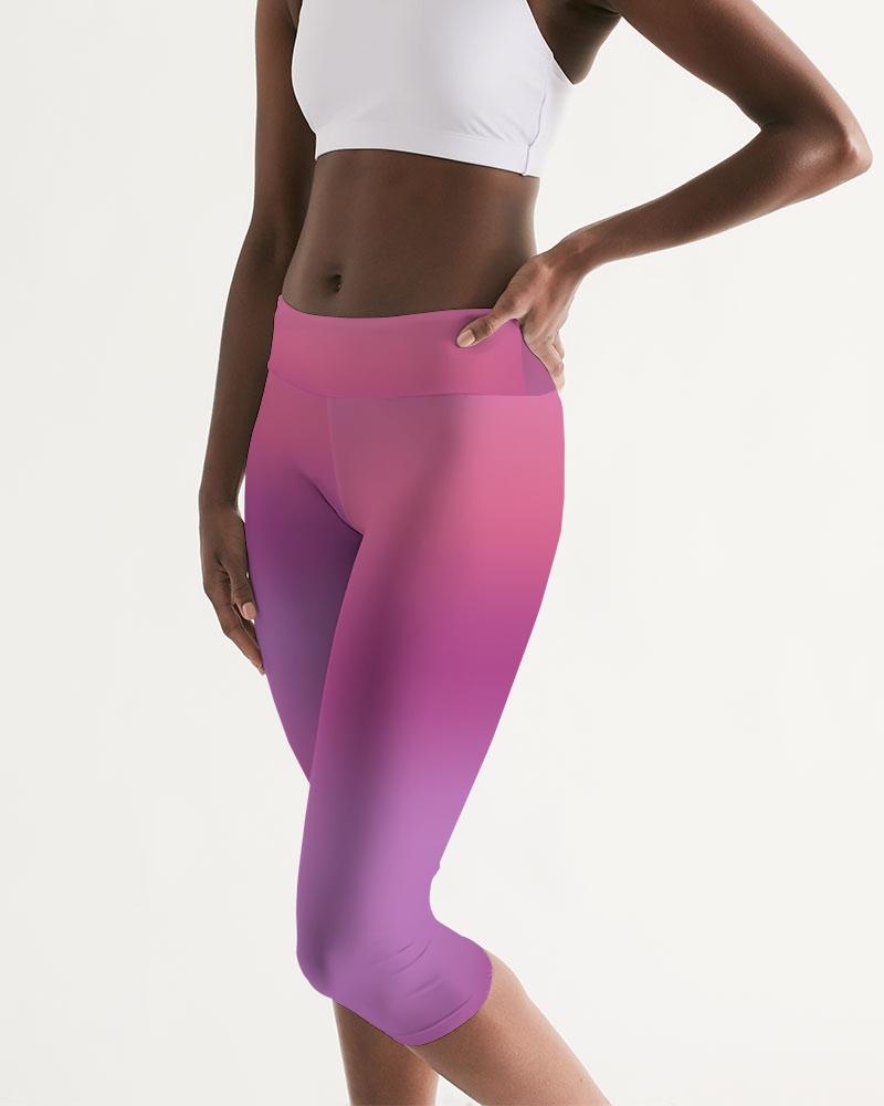 Plum Fade Women's Capri Fitness Leggings-cloth-Digital Rawness