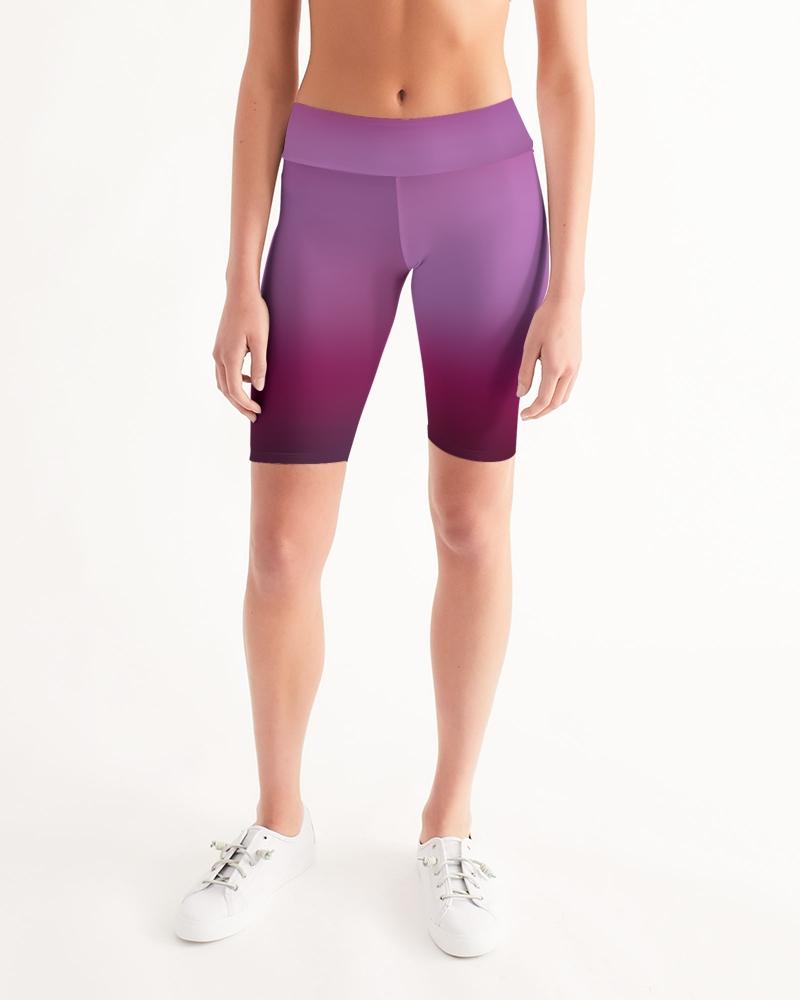 Plum Fade Women's Biker Short Leggings-cloth-Digital Rawness
