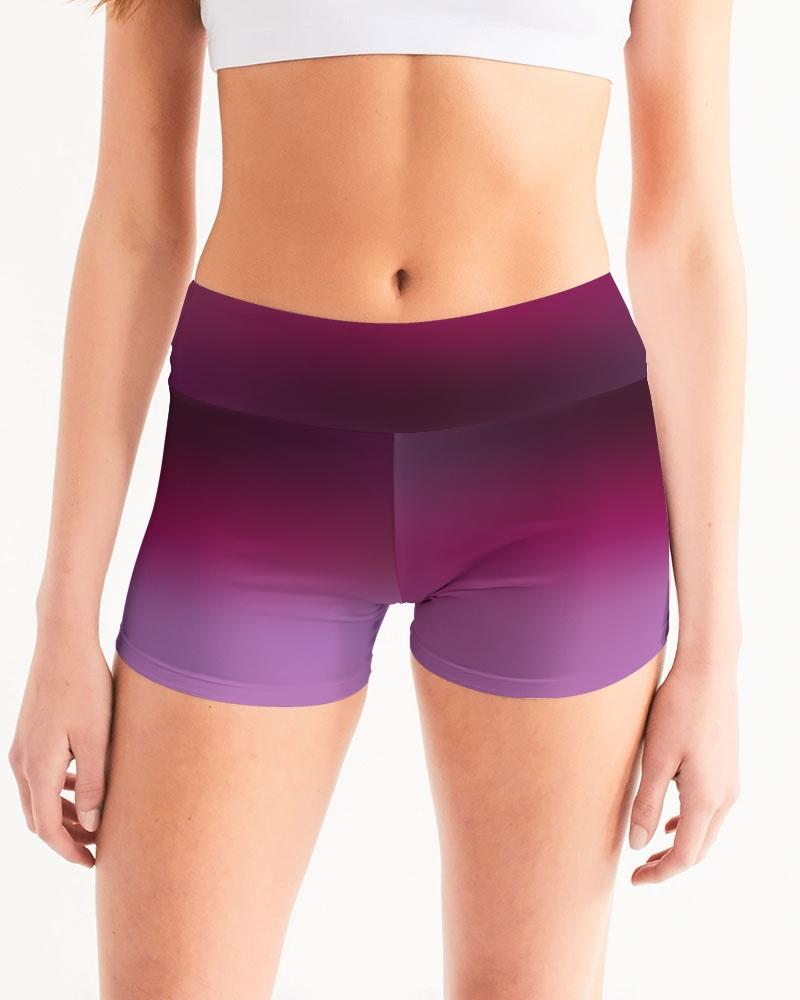 Plum Fade Women's Yoga Short Leggings-cloth-Digital Rawness