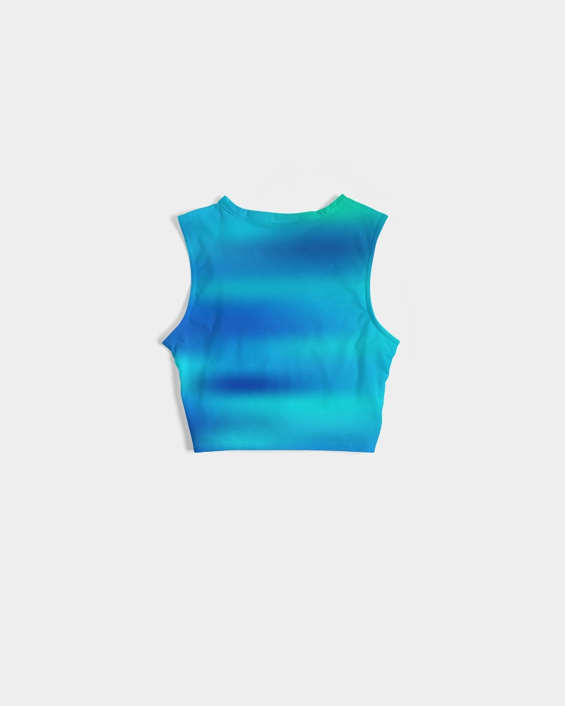 Ocean Shore Blues Women's Twist-Front Tank-cloth-Digital Rawness