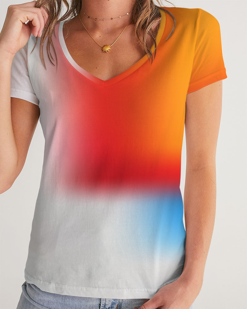 Just A Little Women's V Neck Shirt-cloth-Digital Rawness