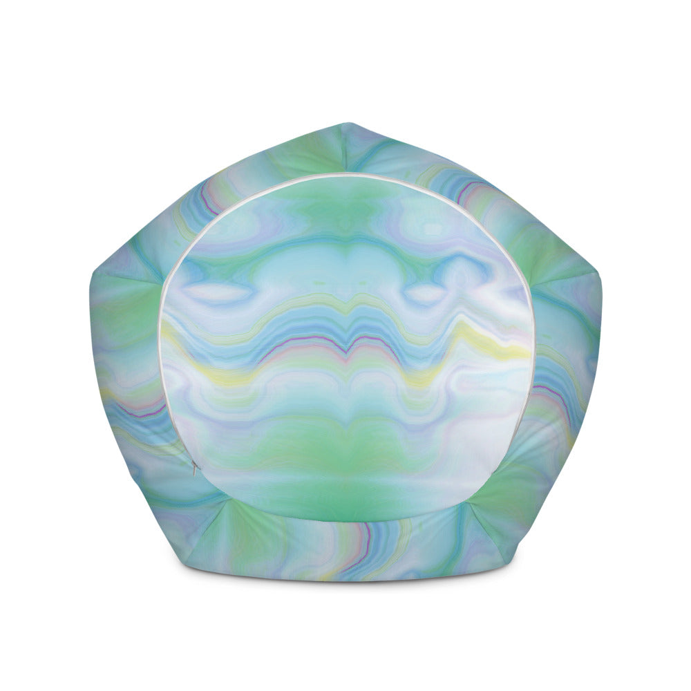 Blue Swirly Bean Bag Chair w/ filling-Bean Bag-Digital Rawness
