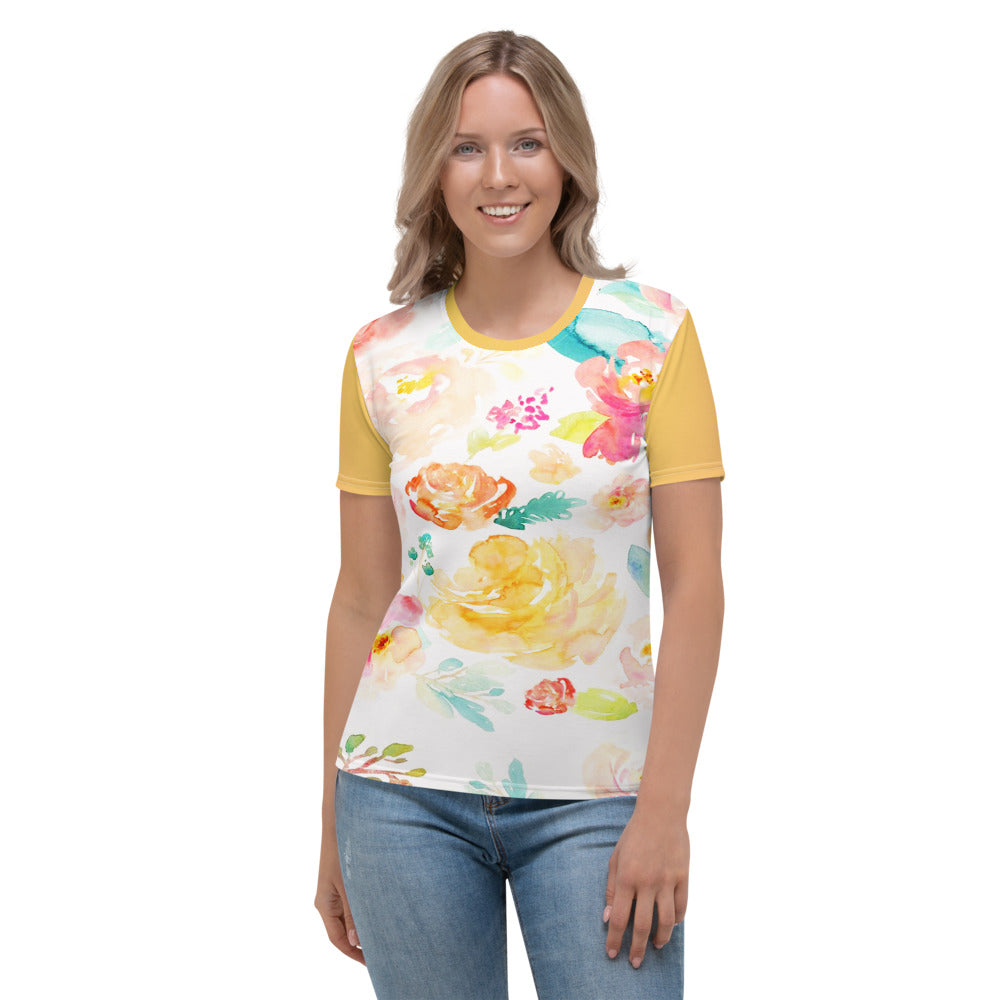 Orange Women's Shirt - SUMMER FLOWERING - Digital Rawness