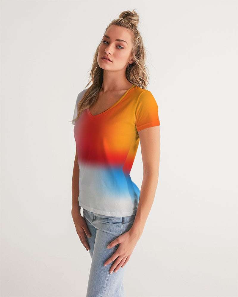 Just A Little Women's V Neck Shirt-cloth-Digital Rawness