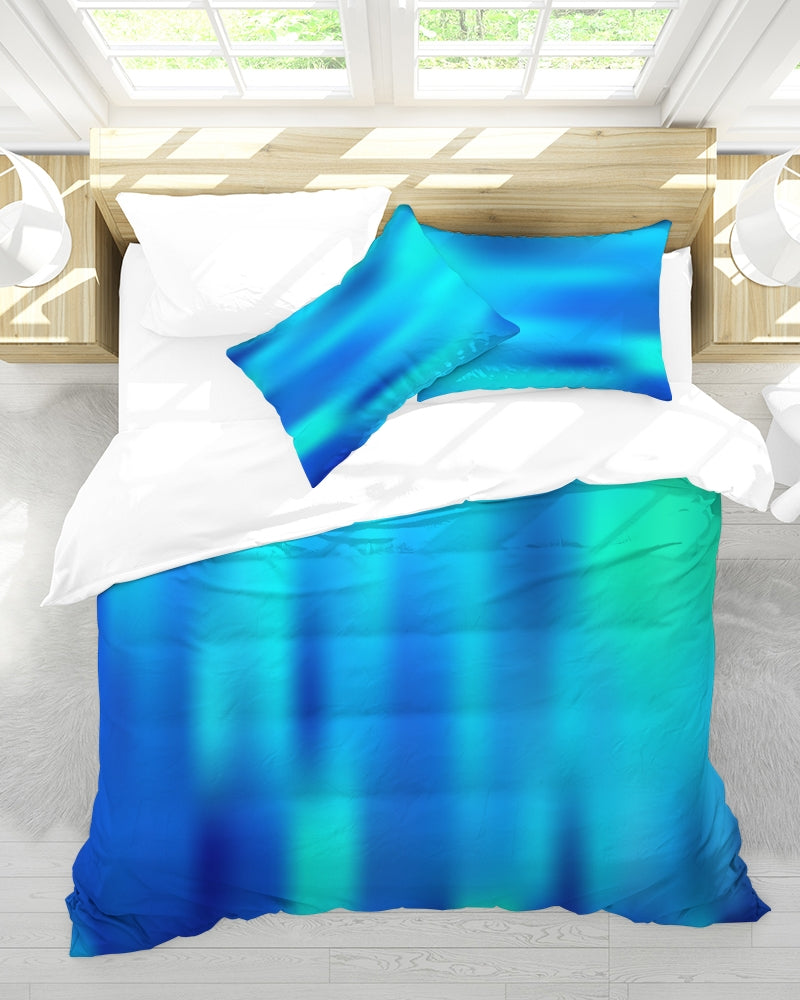 Ocean Shore Blues Queen Duvet Cover Set-home goods-Digital Rawness