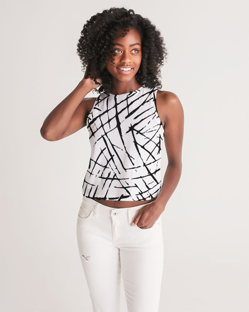 Lines and Pops Women's Cropped Tank-cloth-Digital Rawness
