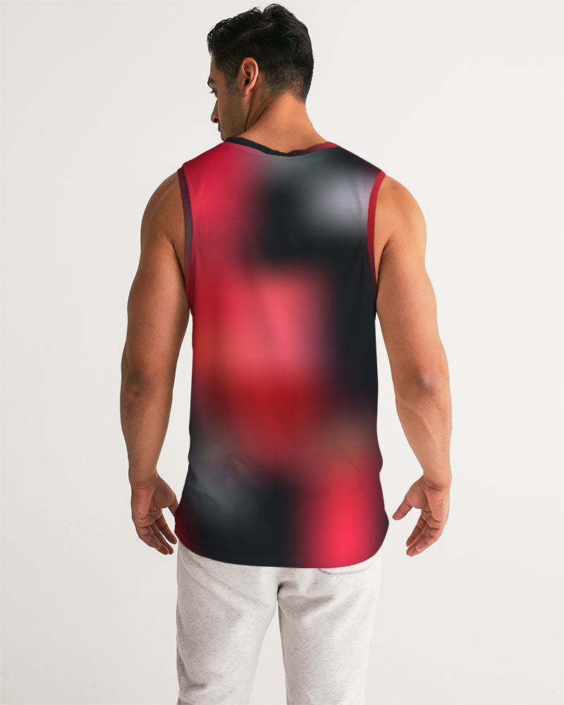 Back View of Cherry Bomb Men’s Tank Top - Digital Rawness
