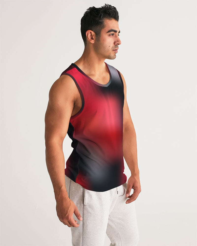 Side View of Cherry Bomb Men's Red Tank Top - Digital Rawness