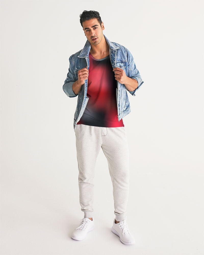 Styled Male Model Wearing Cherry Bomb Red Tank Top - Digital Rawness