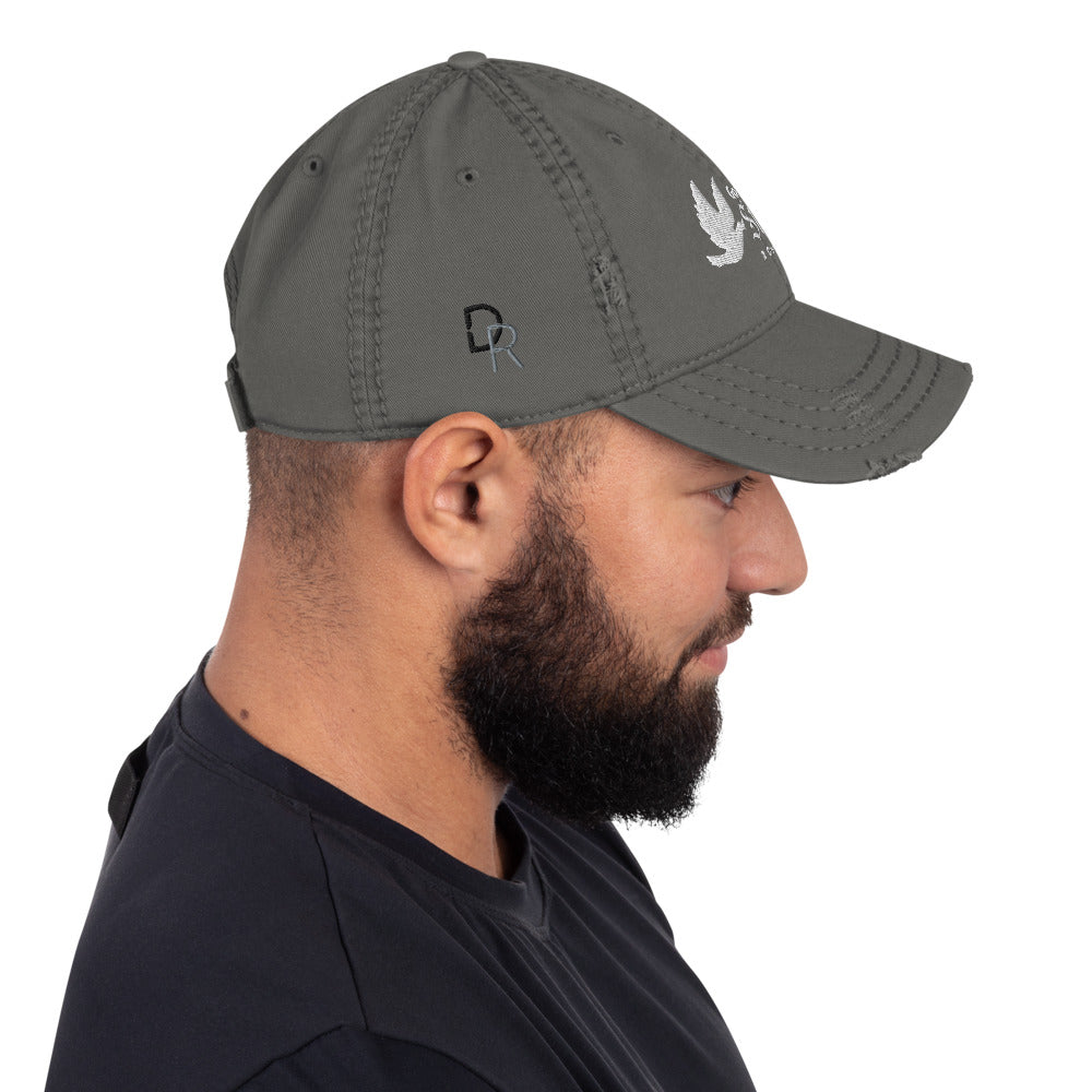 God is my Strength | 2 Corinthians 12:9 Distressed Dad Hats-Hat-Digital Rawness