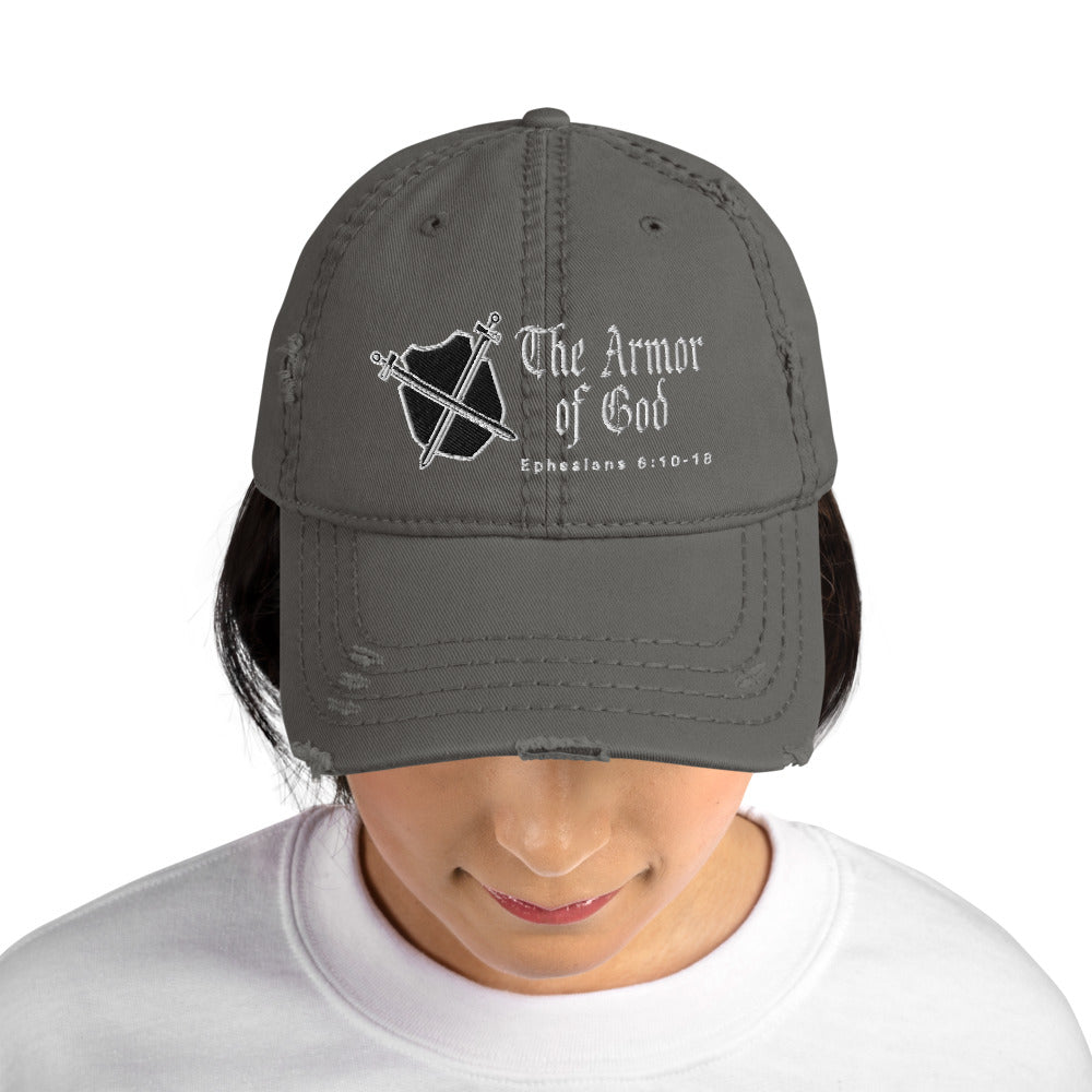 The Armor of GOD Distressed Dad Hat-cap-Digital Rawness