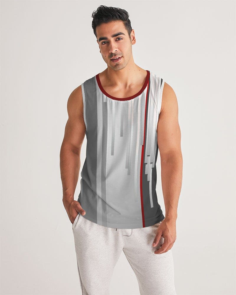Blur Grey Lines Men's Tank-cloth-Digital Rawness