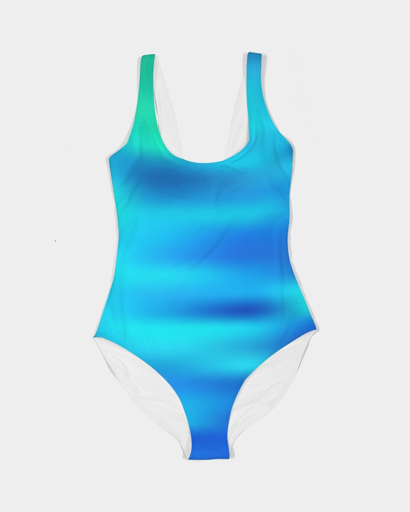 Ocean Shore Blues Women's One-Piece Swimsuit-cloth-Digital Rawness