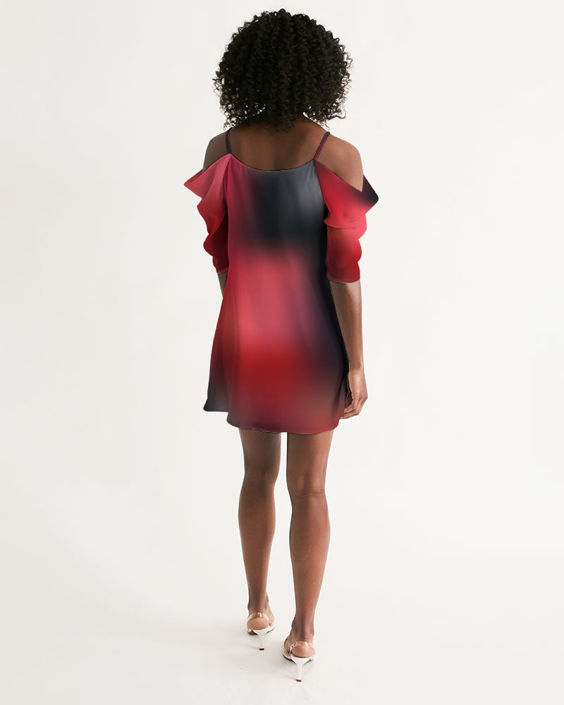 Cherry Bomb Women's Open Shoulder A-Line Dress-cloth-Digital Rawness