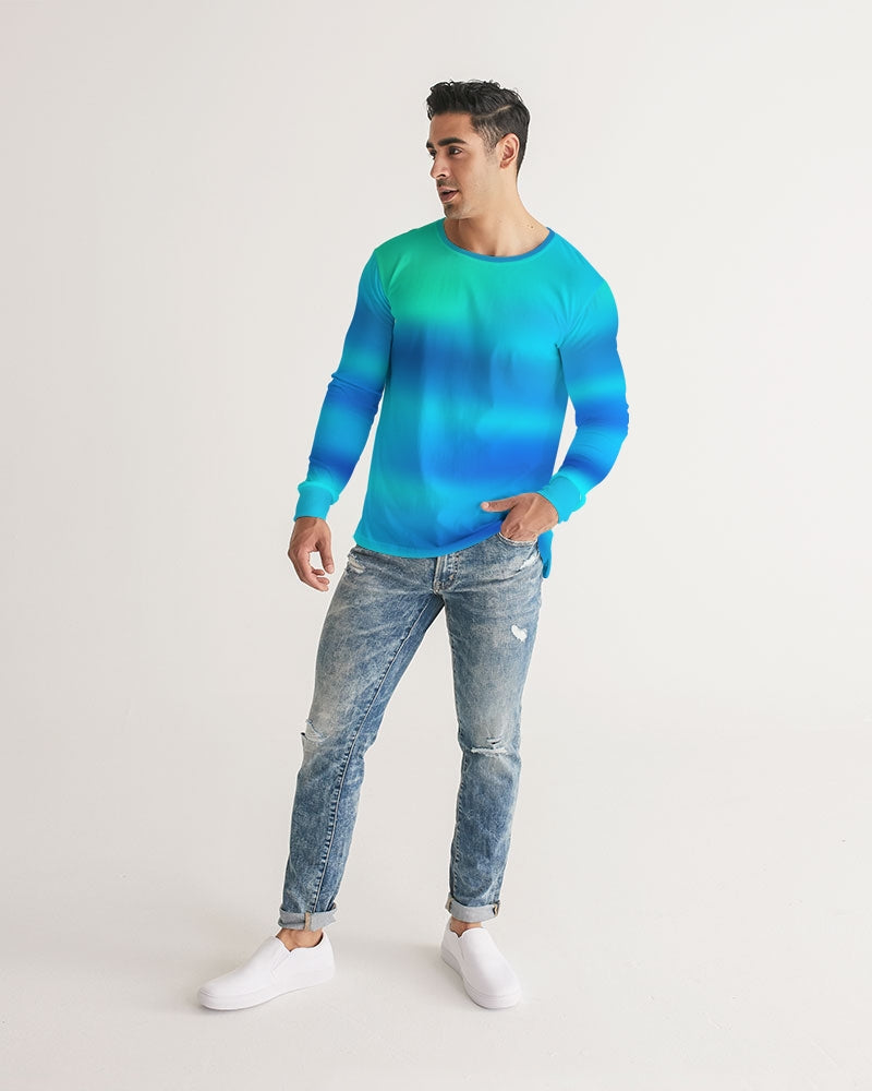 Ocean Shore Blues Men's Long Sleeve Shirt-cloth-Digital Rawness