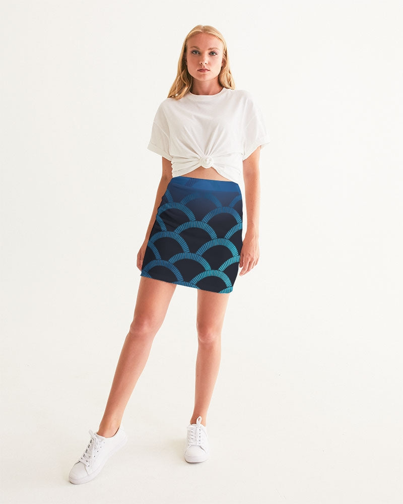 Blue Blues Women's Mini Skirt-cloth-Digital Rawness