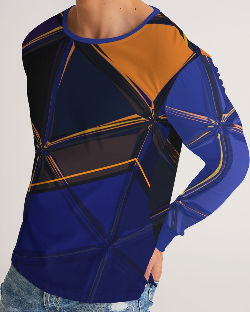 Blue Rush Men's Long Sleeve Shirt-cloth-Digital Rawness
