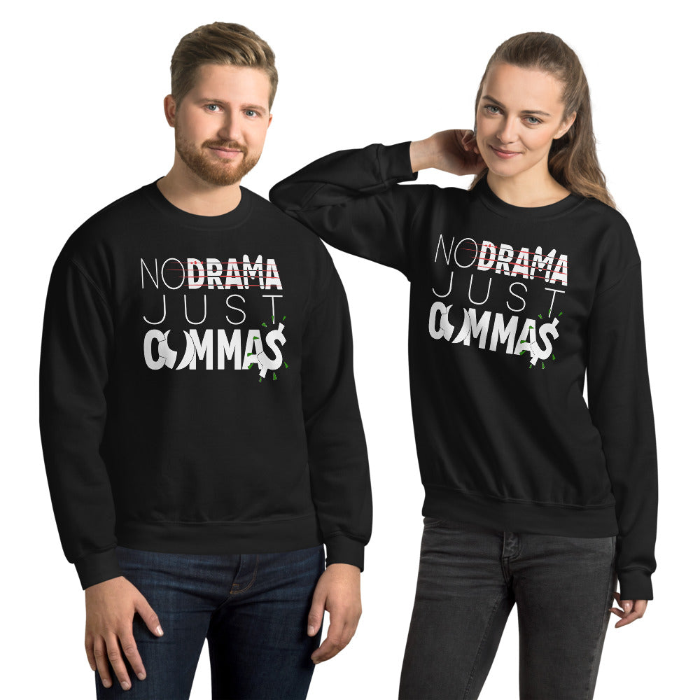 Just Commas Unisex Sweatshirt-Digital Rawness