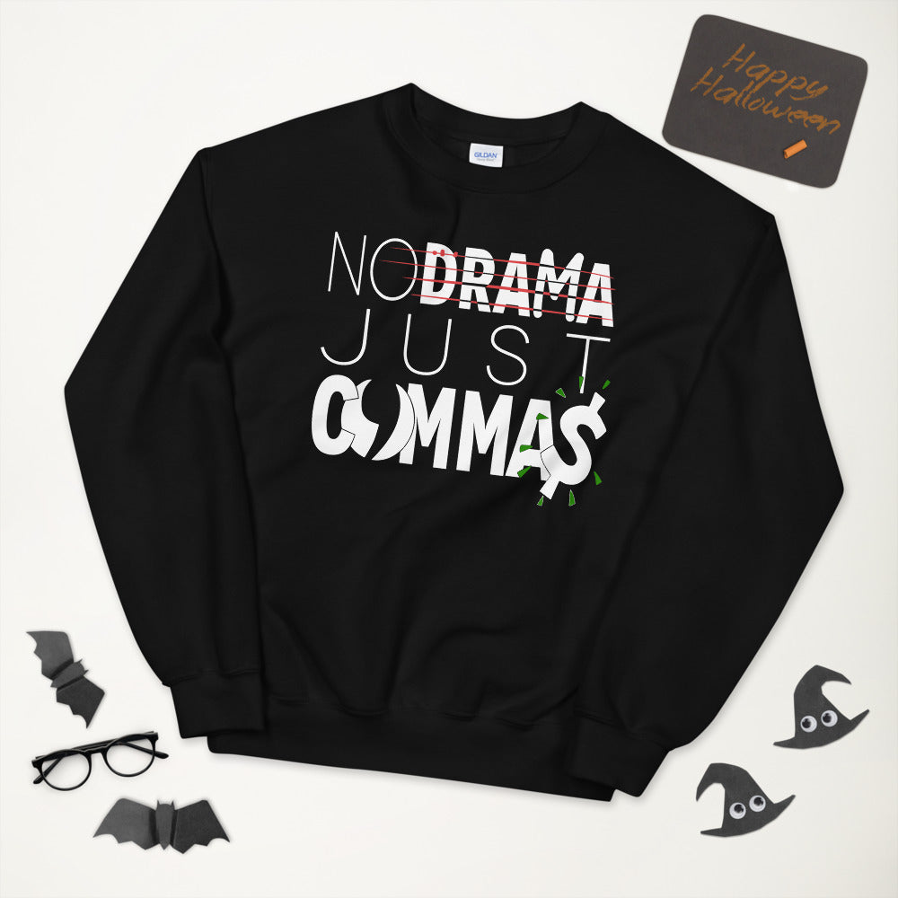Just Commas Unisex Sweatshirt-Digital Rawness