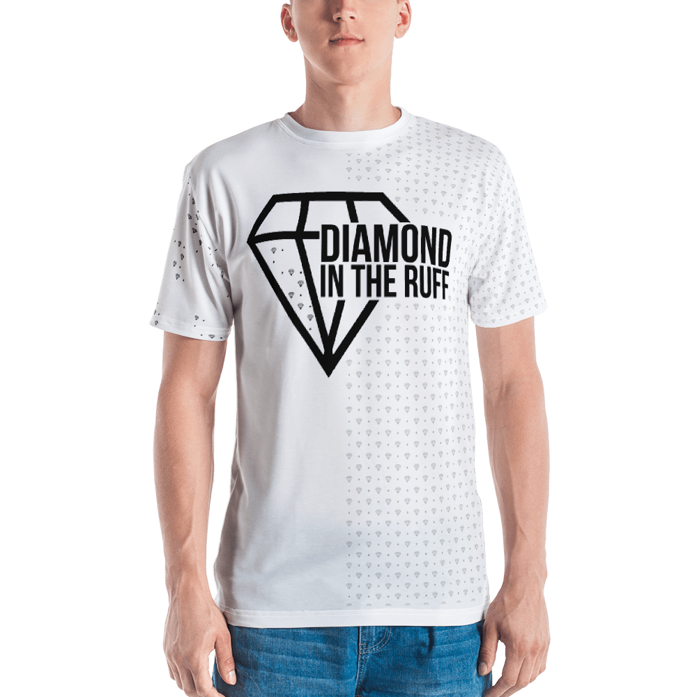 Men's Diamond in The Ruff White Tee Shirt-Graphic Tee-Digital Rawness