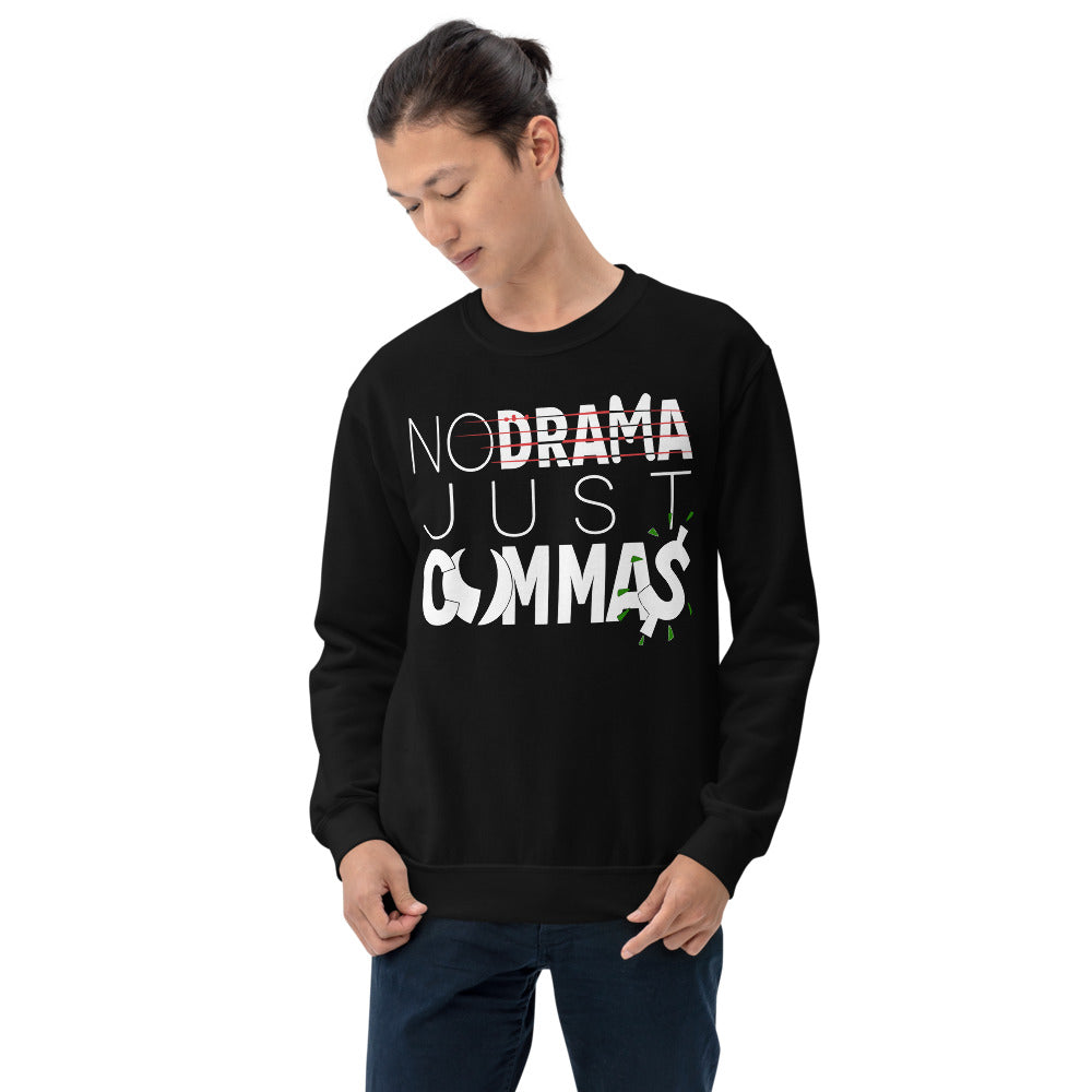 Just Commas Unisex Sweatshirt-Digital Rawness