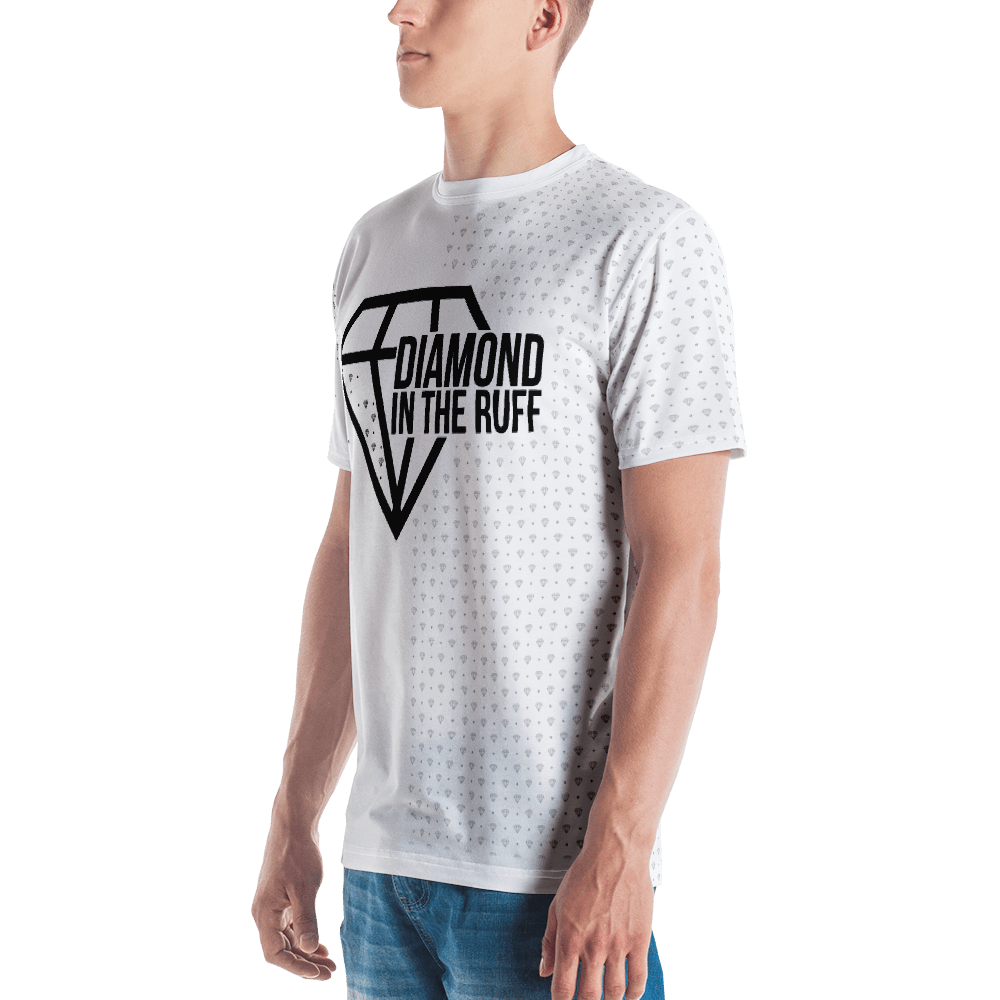 Men's Diamond in The Ruff White Tee Shirt-Graphic Tee-Digital Rawness